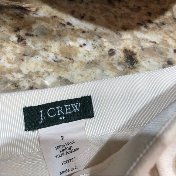 J. Crew Ivory 100% Wool Blend Skirt w/POCKETS 2 - Picture 3 of 7